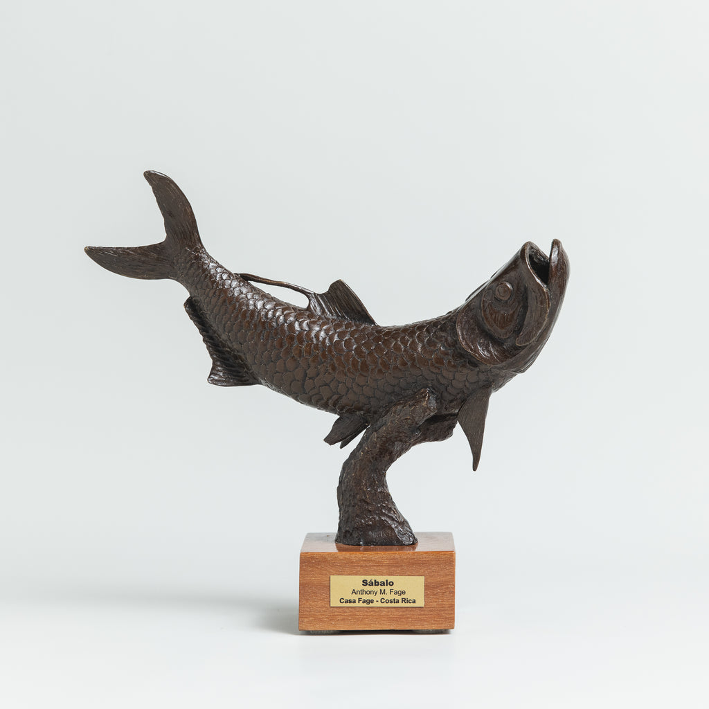 Sabalo, Anthony M. Fage. Escultura de bronce, Costa Rica